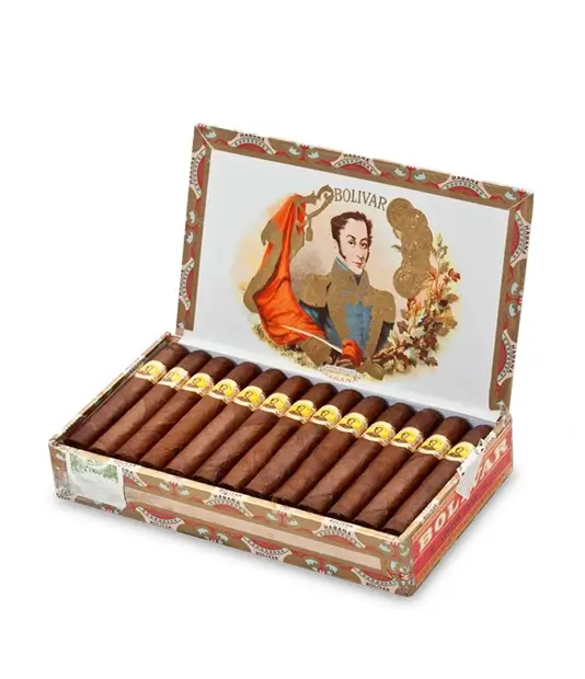 Bolivar Coronas Junior 2018 (Vintage) Cigar Box of 25 close-up from AuCigars, premium Cuban cigar