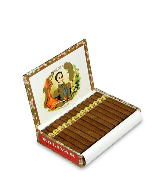 Bolivar Petit Coronas Cigar Box of 25 close-up from AuCigars, premium Cuban cigar