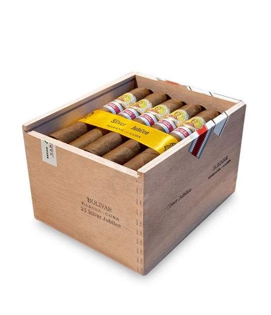 Bolivar Silver Jubilee Regional Edition 2017 Cigar Box of 25 close-up from AuCigars, premium Cuban cigar