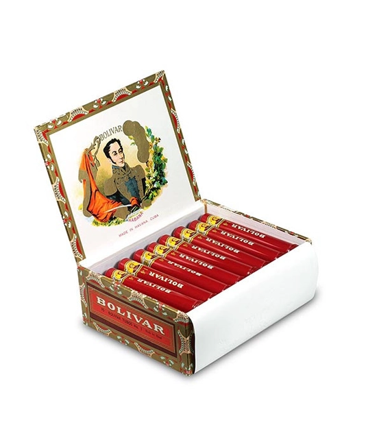 Bolivar Tubos No.1 Cigar Box of 25 close-up from AuCigars, premium Cuban cigar
