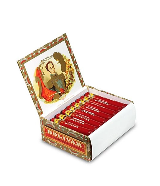 Bolivar Tubos No.3 Cigar Box of 25 close-up from AuCigars, premium Cuban cigar