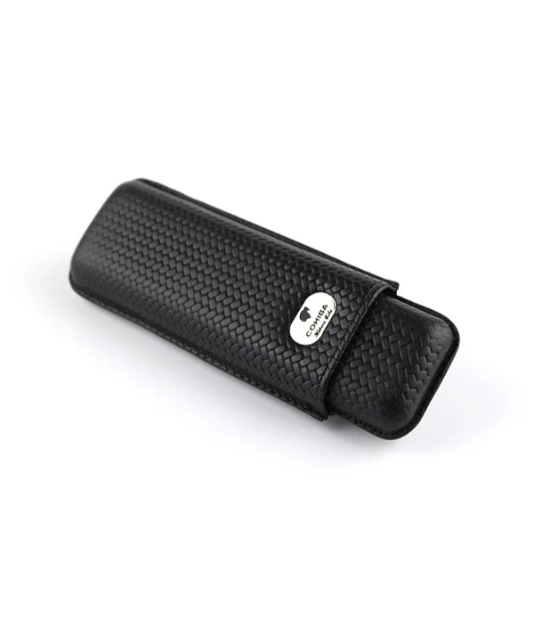 Cohiba Braided Cowhide Leather Double Cigar Case