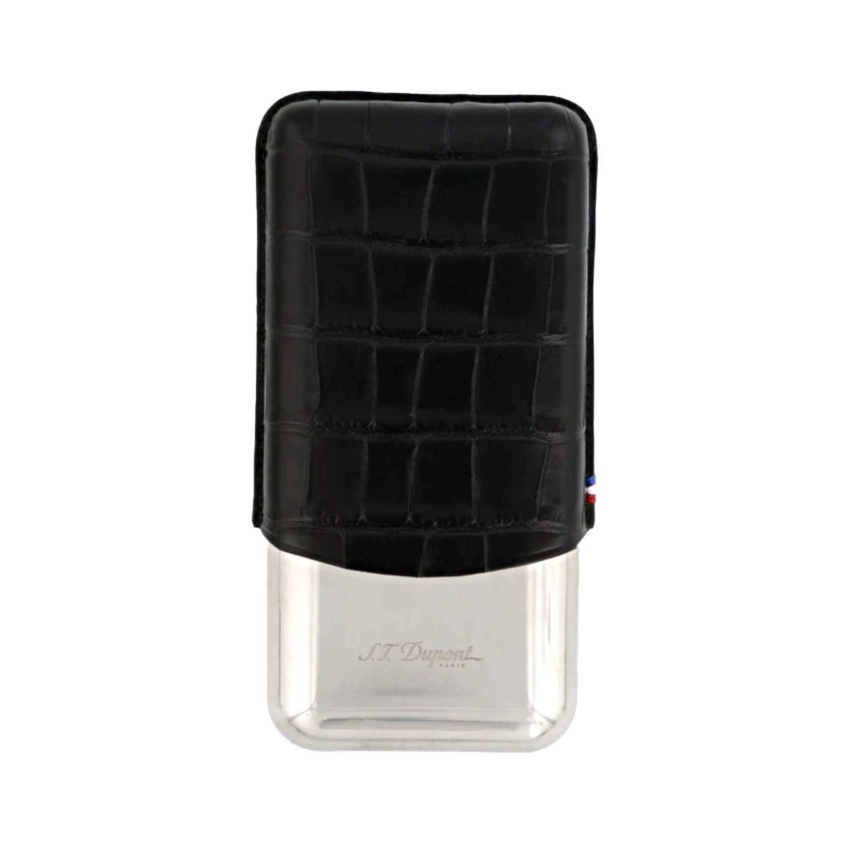 S.t. Dupont Leather Croco Pattern Triple Cigar Case