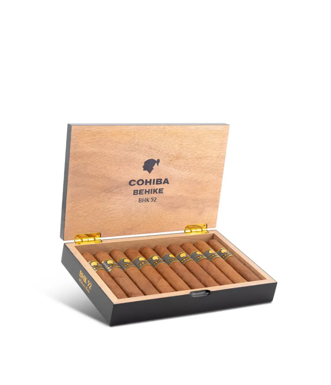 Cohiba Behike 52 2020 (Vintage) Cigar Box of 10 close-up from AuCigars, premium Cuban cigar