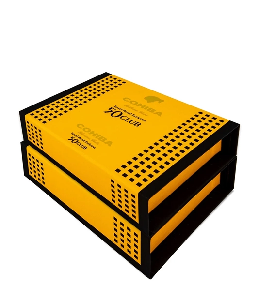 Cohiba Club 50 Travel Retail Exclusive Cigar Box of 50 close-up from AuCigars, premium Cuban cigar