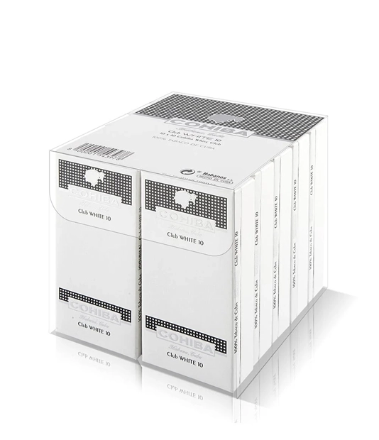 Cohiba Club White 10 Cigar Box of 10 X 10 close-up from AuCigars, premium Cuban cigar