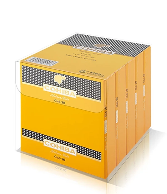 Cohiba Club 20 Cigar Box of 20 X 5 close-up from AuCigars, premium Cuban cigar