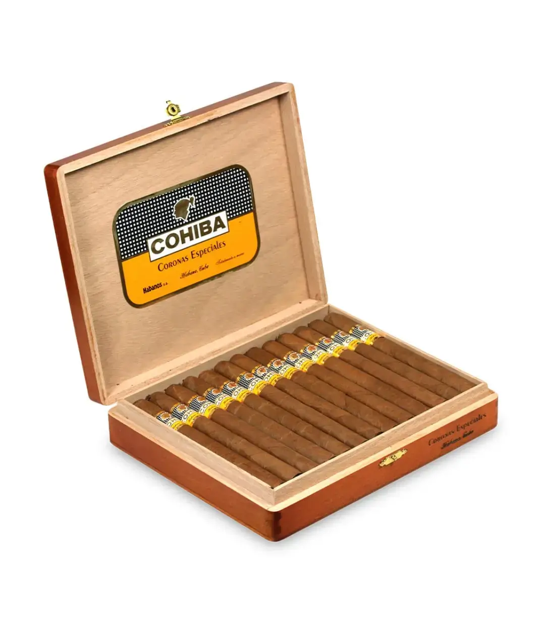 Cohiba Coronas Especiales 2020 (Vintage) Cigar Box of 25 close-up from AuCigars, premium Cuban cigar