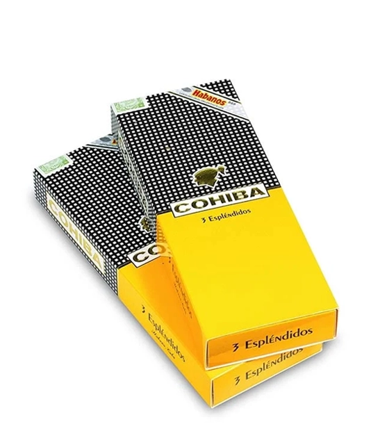 Cohiba Esplendidos C/P Cigar Box of 5 X 3 close-up from AuCigars, premium Cuban cigar