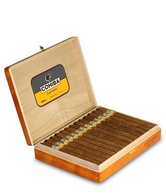 Cohiba Esplendidos Cigar Box of 25 close-up from AuCigars, premium Cuban cigar