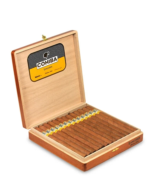 Cohiba Lanceros Cigar Box of 25 close-up from AuCigars, premium Cuban cigar