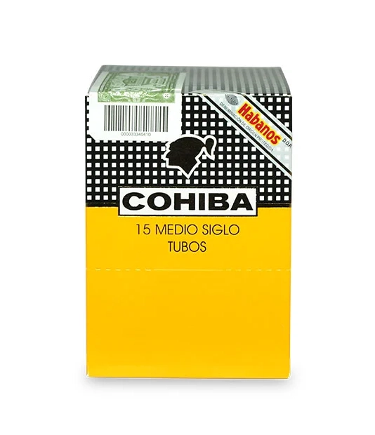 Cohiba Medio Siglo Tubos Cigar close-up from AuCigars, premium Cuban cigar