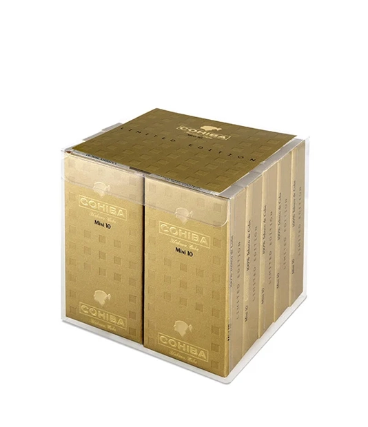 Cohiba Mini 2018 Edition Cigar Box of 10 close-up from AuCigars, premium Cuban cigar