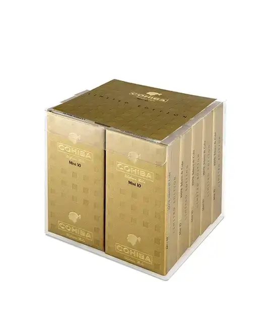 Cohiba Mini 2018 Edition Cigar Box of 10 X 10 close-up from AuCigars, premium Cuban cigar