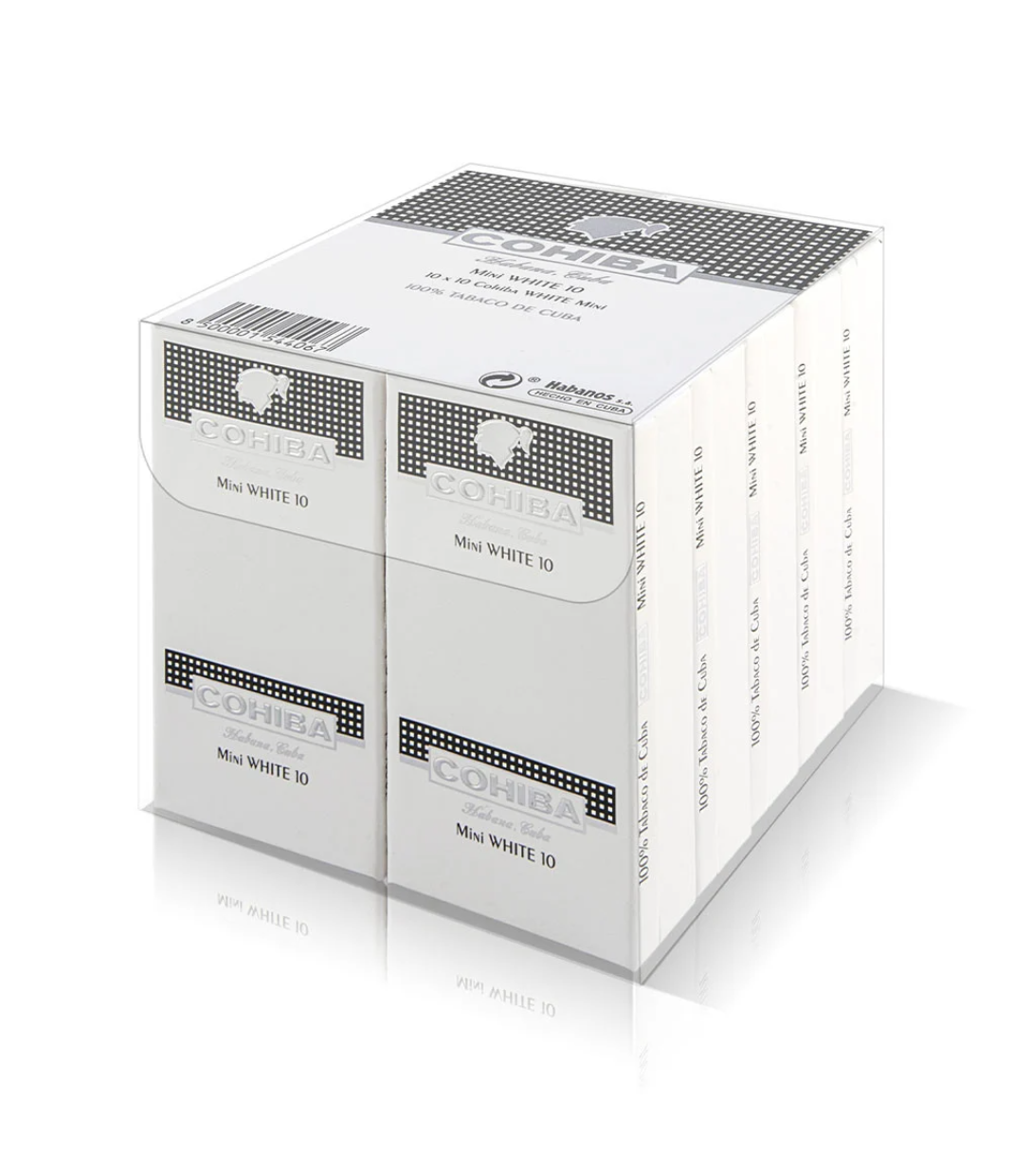 Cohiba Mini White Cigar Box of 1 close-up from AuCigars, premium Cuban cigar