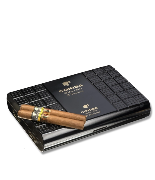 Cohiba Novedosos LCDH Cigar Box of 25 close-up from AuCigars, premium Cuban cigar