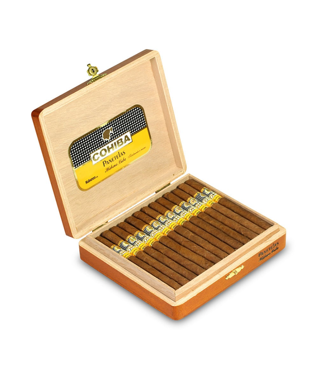 Cohiba Panetelas 2021 (Vintage) Cigar Box of 25 close-up from AuCigars, premium Cuban cigar