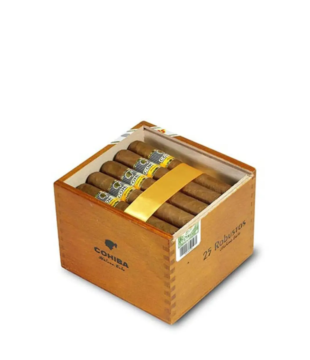 Cohiba Robustos 2021 (Vintage) Cigar Box of 25 close-up from AuCigars, premium Cuban cigar