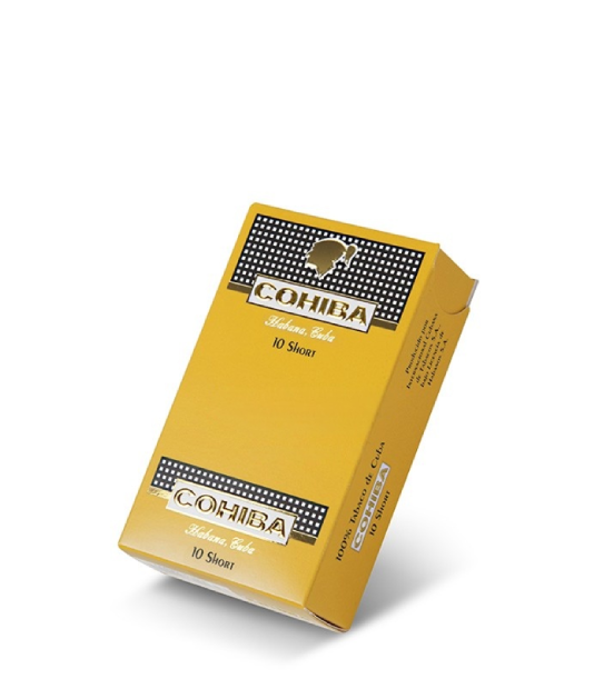 Cohiba Short 10 Pack Cigar Box of 10 close-up from AuCigars, premium Cuban cigar