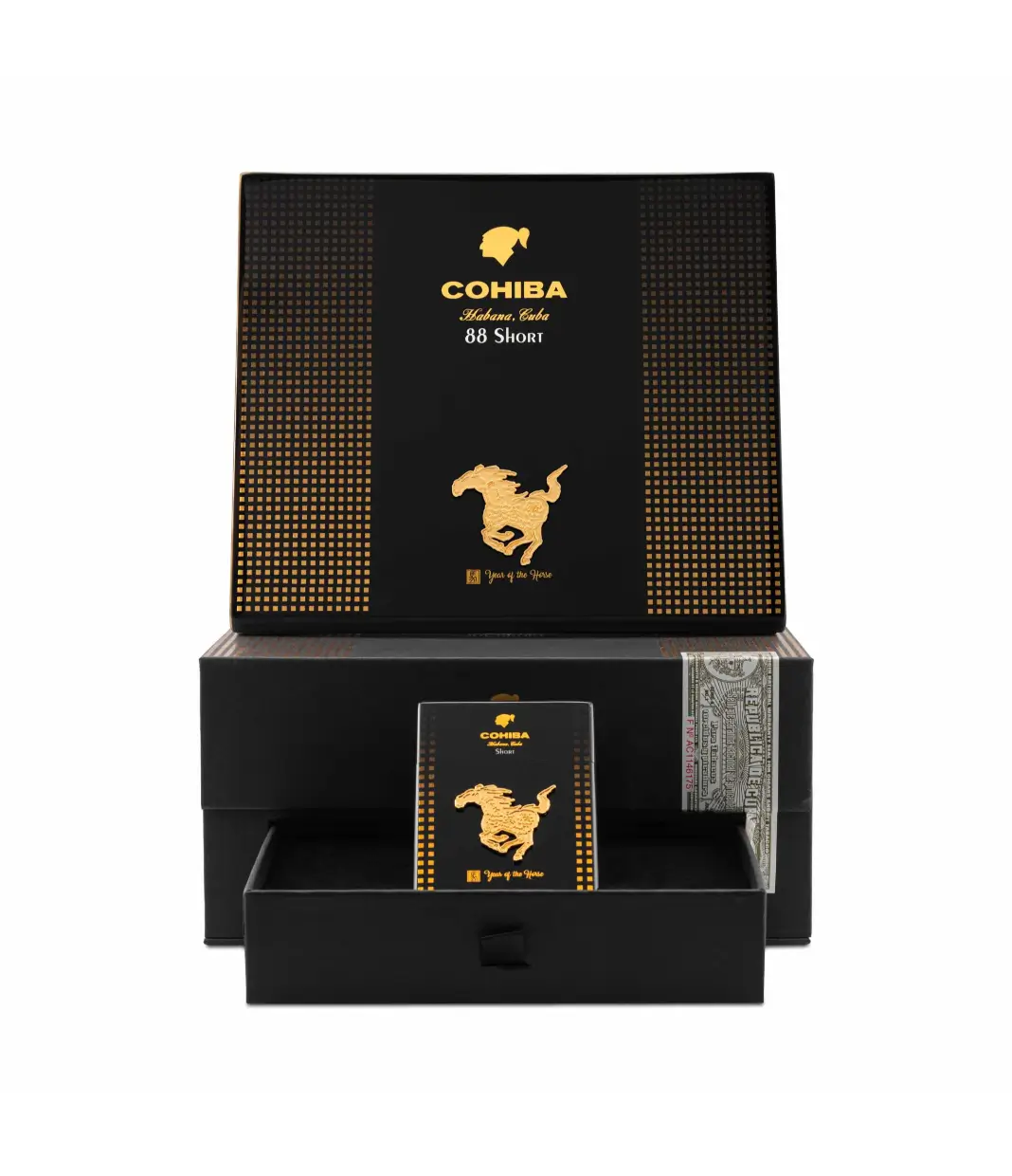 Cohiba Short Year Of The Horse Gold Edition 2026 Number 0008 Cigar Box View 5 from AuCigars, premium Cuban cigar