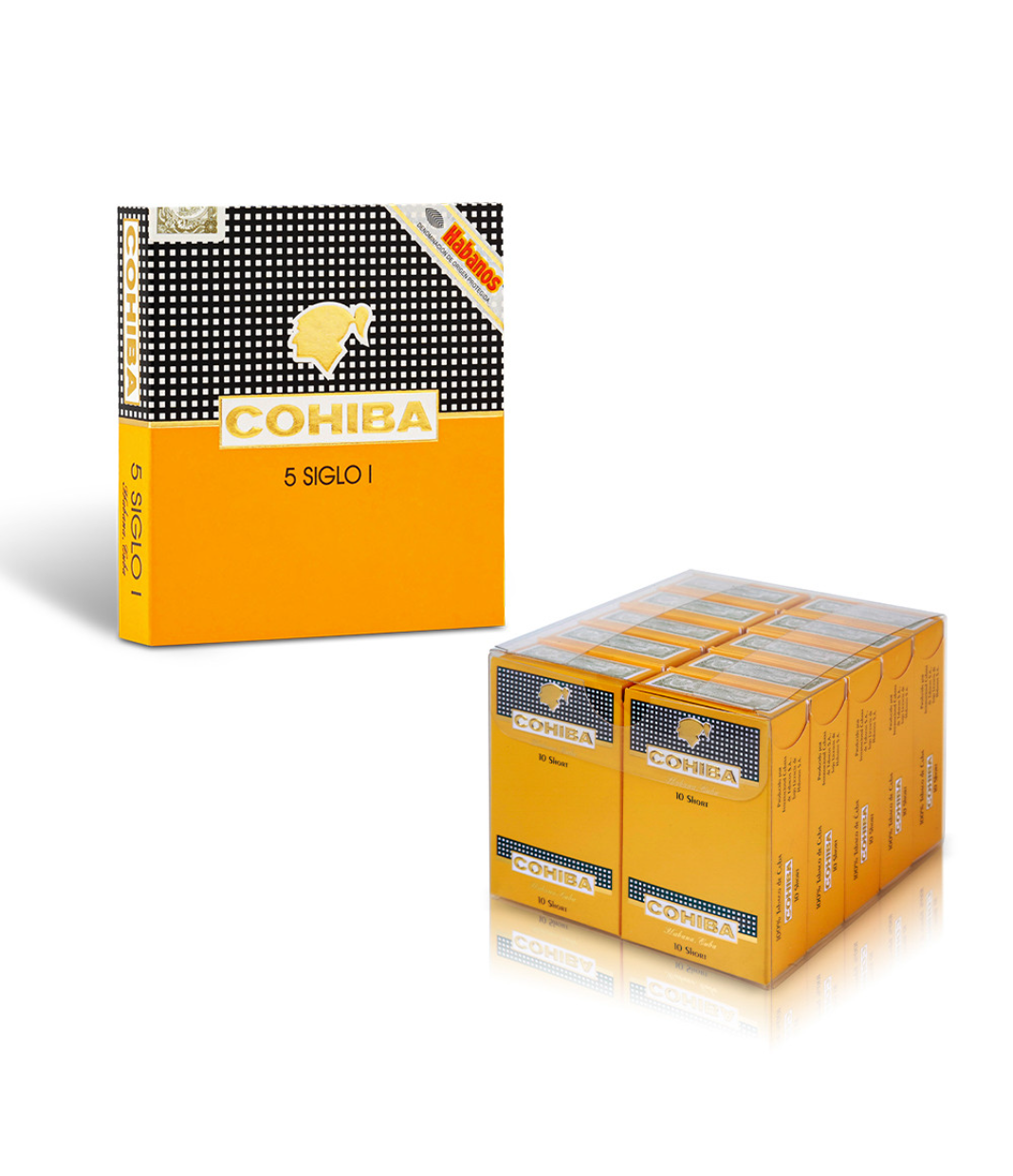 Cohiba Siglo I & Short Combo Set Cigar Box of 105 close-up from AuCigars, premium Cuban cigar