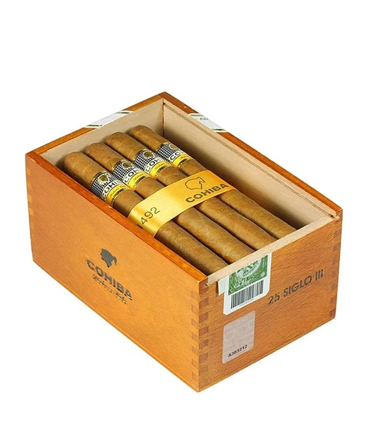 Cohiba Siglo III Cigar Box of 25 close-up from AuCigars, premium Cuban cigar