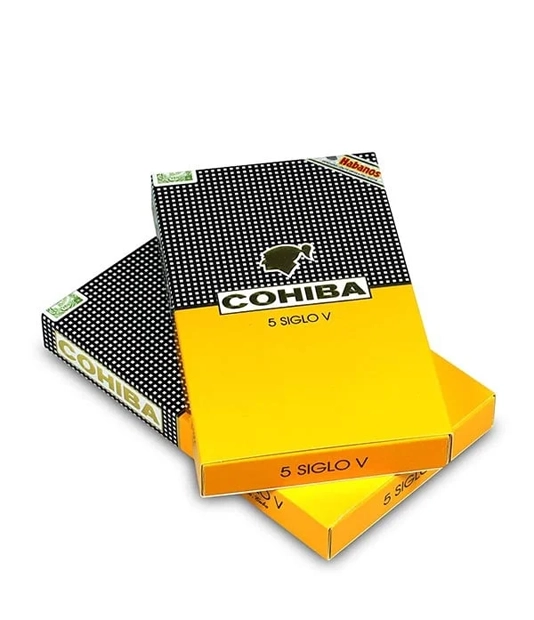 Cohiba Siglo V C/P Cigar Box of 5 X 5 close-up from AuCigars, premium Cuban cigar