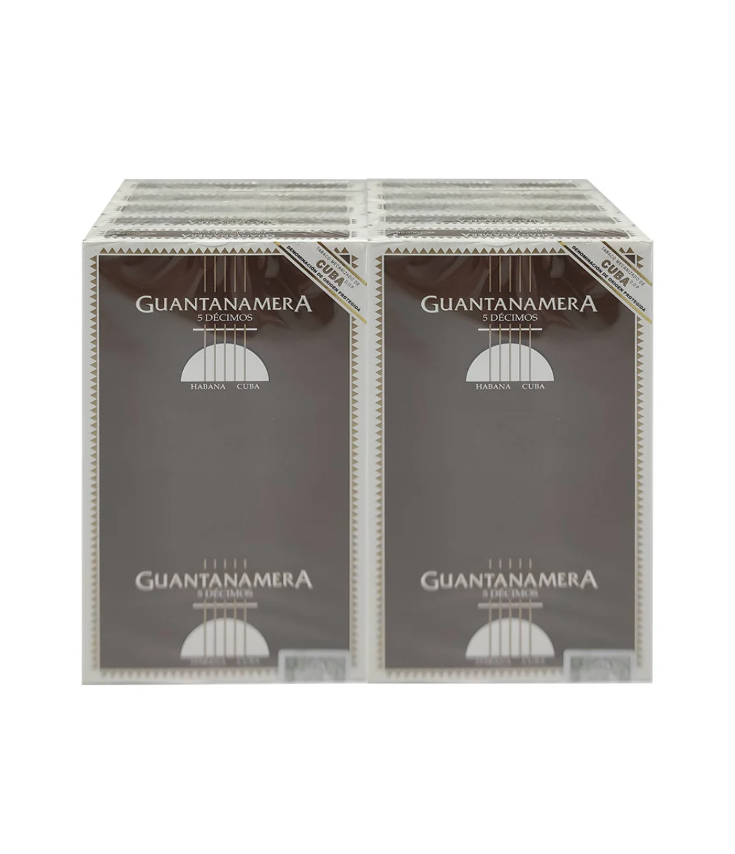 Guantanamera Decimos Cigar Box of Box of 5 X 10 close-up from AuCigars, premium Cuban cigar