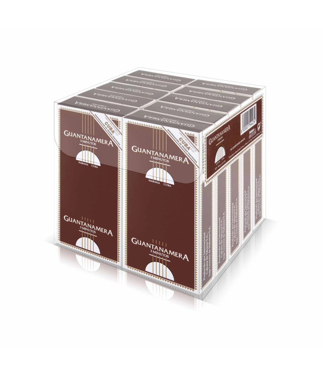 Guantanamera Minutos Cigar Box of Box of 3 X 10 close-up from AuCigars, premium Cuban cigar