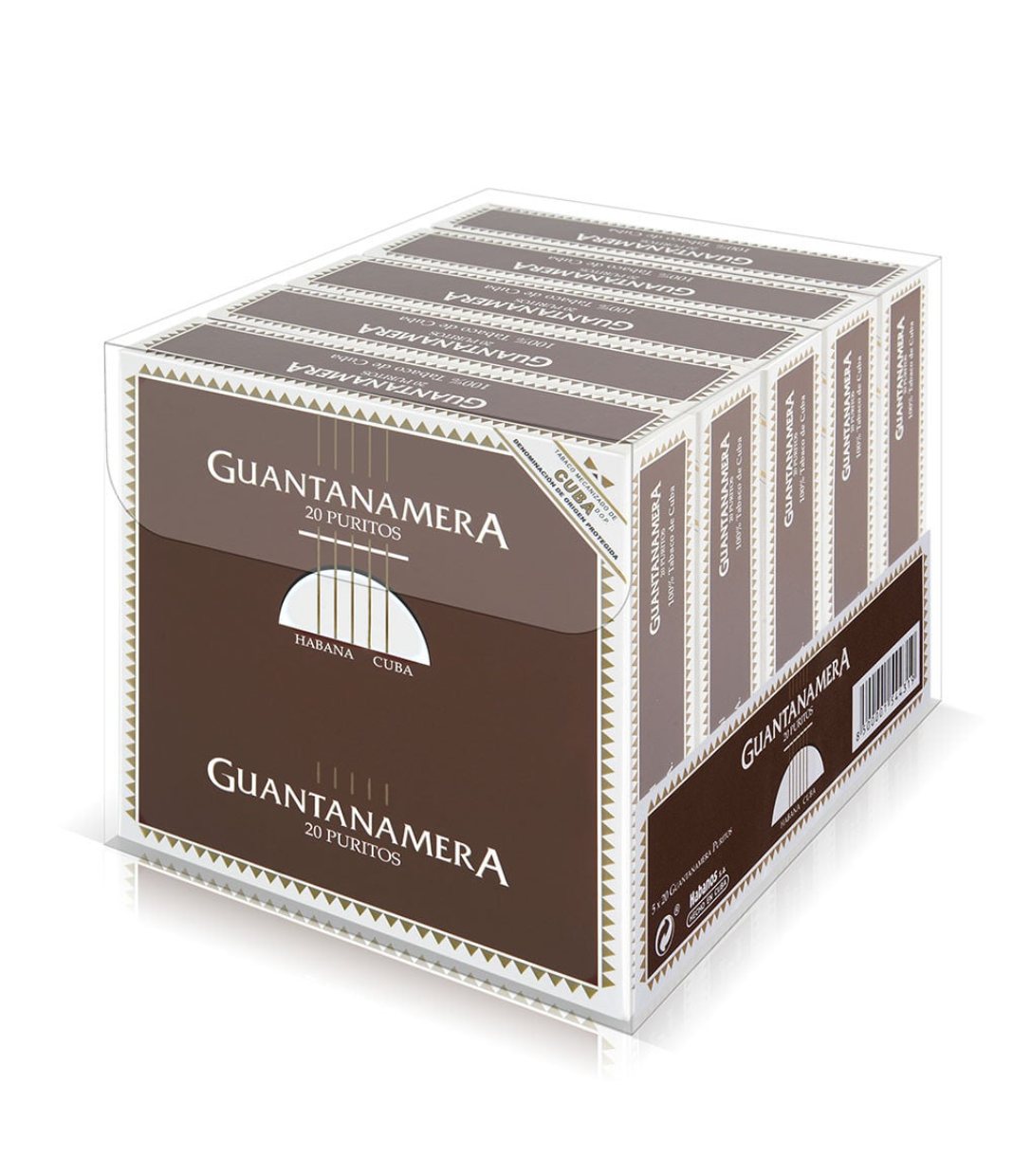 Guantanamera Puritos Cigar Box of 100 close-up from AuCigars, premium Cuban cigar