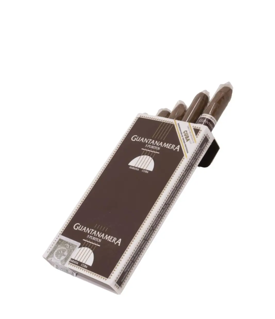 Guantanamera Puritos Double Set Cigar Box of 5 X 20 close-up from AuCigars, premium Cuban cigar