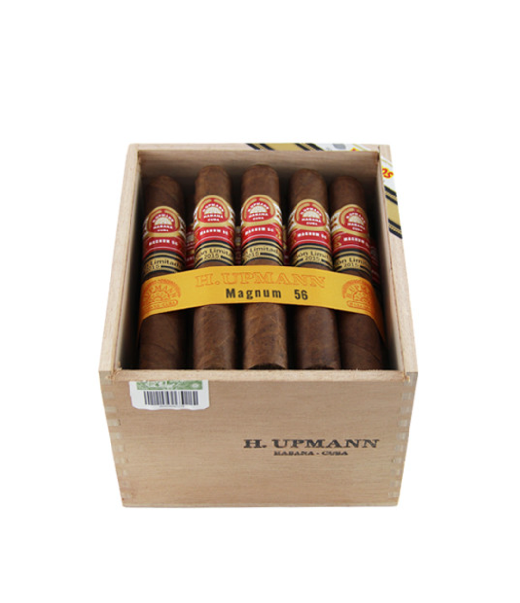 H. Upmann Magnum 56 Edicion Limitada 2015 Cigar Cigar Box of 25 close-up from AuCigars, premium Cuban cigar