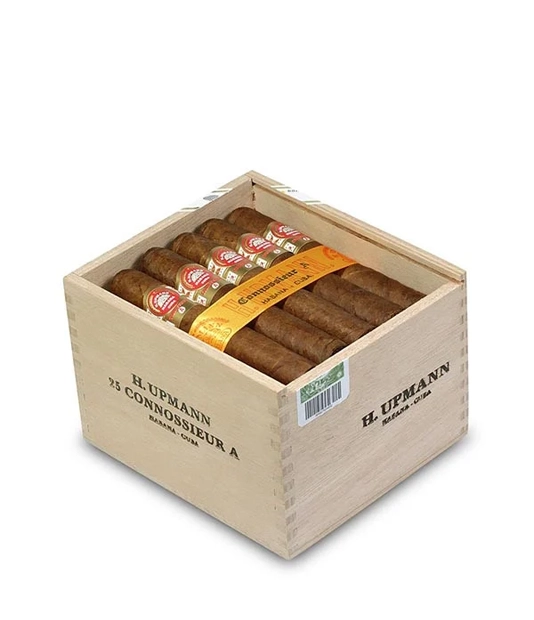 H. Upmann Connoisseur A LCDH Cigar Box of 25 close-up from AuCigars, premium Cuban cigar