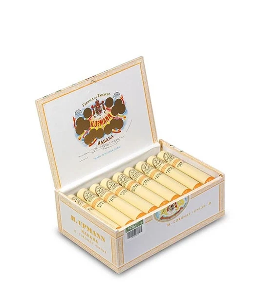 H. Upmann Coronas Junior Cigar Box of 25 close-up from AuCigars, premium Cuban cigar