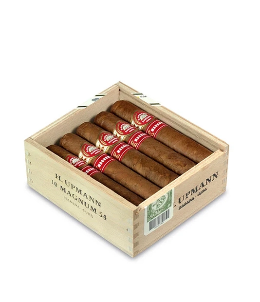 H. Upmann Magnum 54 Cigar Box of 25 close-up from AuCigars, premium Cuban cigar
