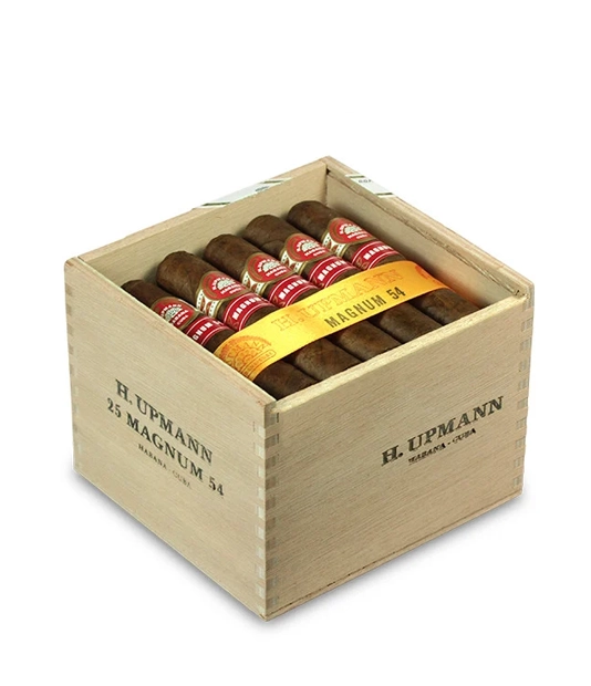 H. Upmann Magnum 54 Cigar Box of 10 close-up from AuCigars, premium Cuban cigar