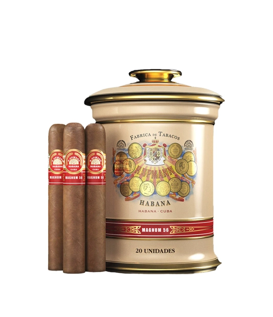 H. Upmann Magnum 56 Jar Cigar Box of 20 close-up from AuCigars, premium Cuban cigar