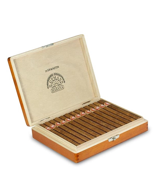H. Upmann Sir Winston Cigar Box of 25 close-up from AuCigars, premium Cuban cigar