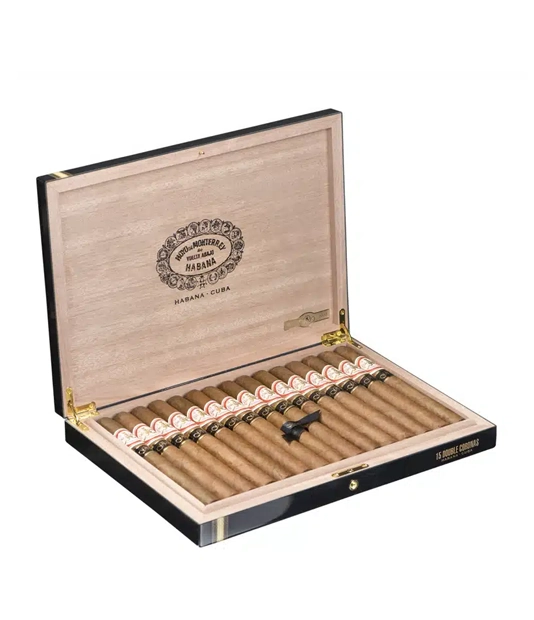 Hoyo De Monterrey Double Coronas Gran Reserva Cosecha 2013 Cigar Box of 15 close-up from AuCigars, premium Cuban cigar