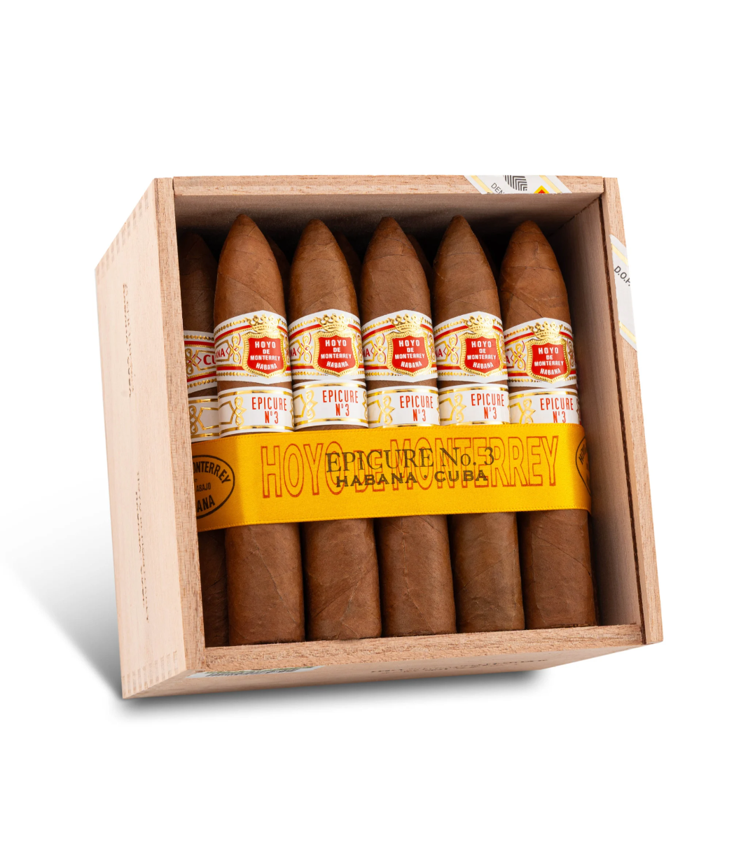 Hoyo De Monterrey Epicure No.3 Cigar Box of 25 close-up from AuCigars, premium Cuban cigar