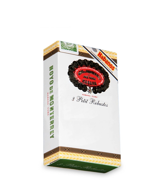 Hoyo De Monterrey Petit Robusto C/P Cigar Box of 15 close-up from AuCigars, premium Cuban cigar