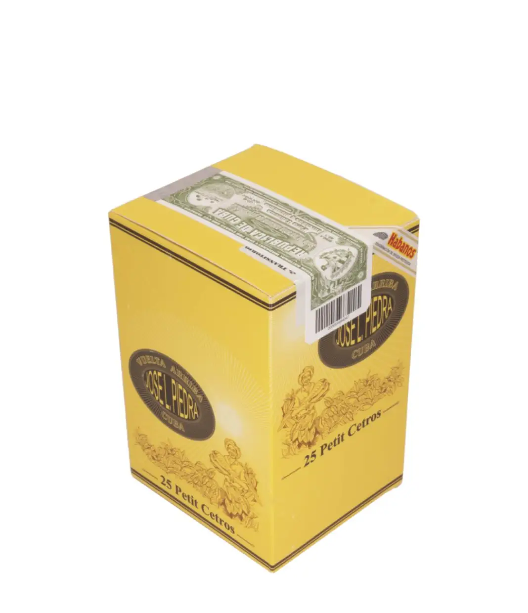 Jose L. Piedra Petit Cetros Cigar Box of 5s X 5 close-up from AuCigars, premium Cuban cigar