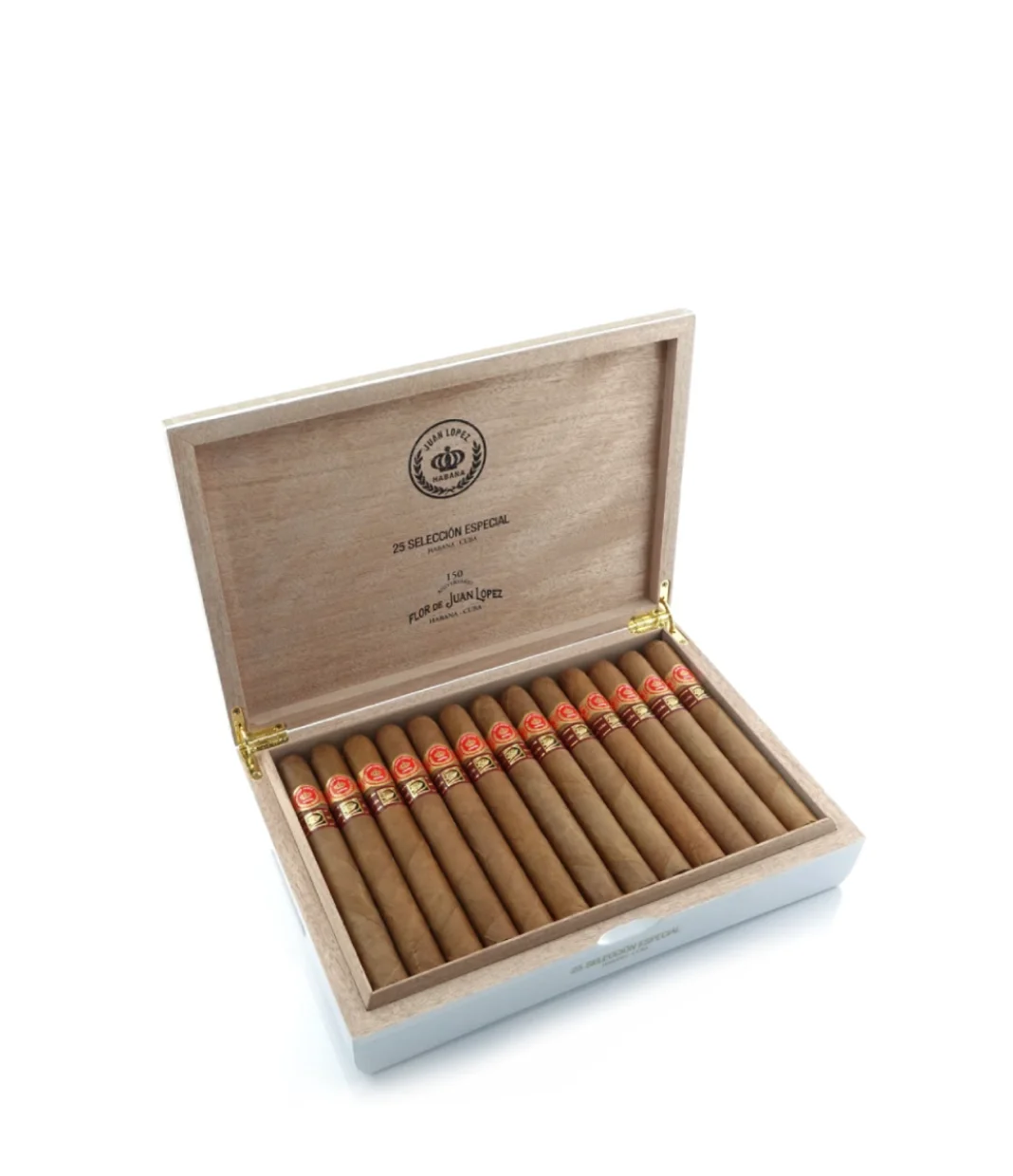 Juan Lopez Seleccion Especial LCDH Cigar Box of 25 close-up from AuCigars, premium Cuban cigar