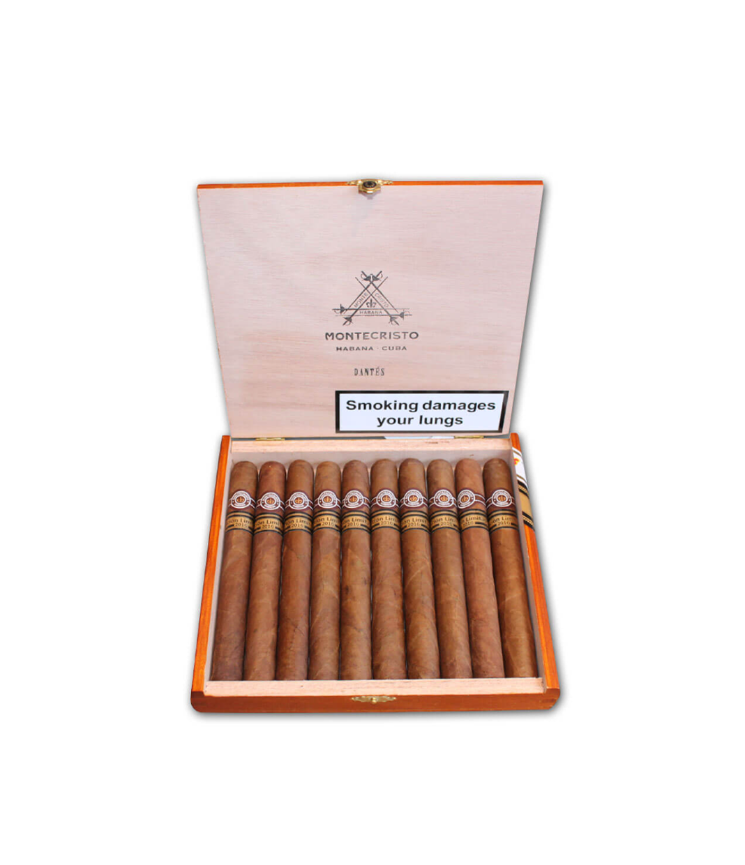 Montecristo Dantes Edicion Limitada 2016  Cigar Box of 10 close-up from AuCigars, premium Cuban cigar