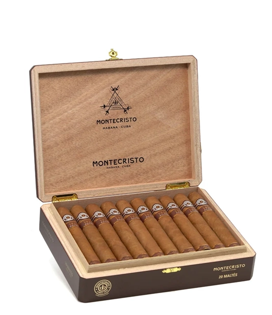 Montecristo Linea 1935 Maltes Cigar Box of 20 close-up from AuCigars, premium Cuban cigar