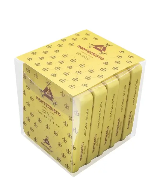 Montecristo Mini 2023 Edition Cigar Box of 10 X 10 close-up from AuCigars, premium Cuban cigar