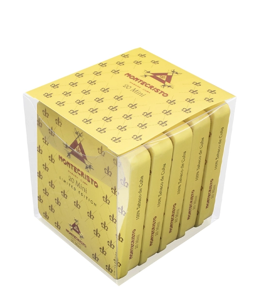 Montecristo Mini 2023 Edition Cigar Box of 10 X 10 close-up from AuCigars, premium Cuban cigar