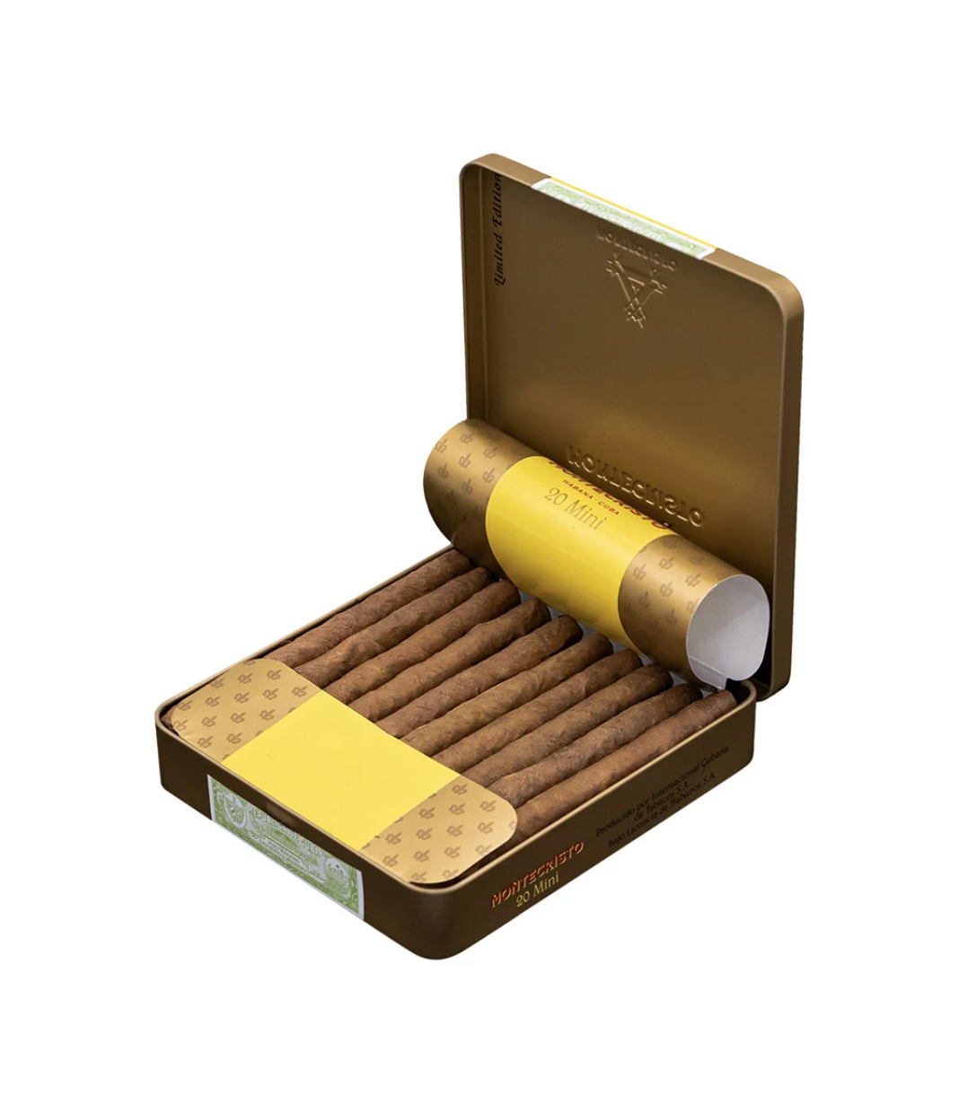 Montecristo Mini 2024 Edition Cigar Box of 1 close-up from AuCigars, premium Cuban cigar