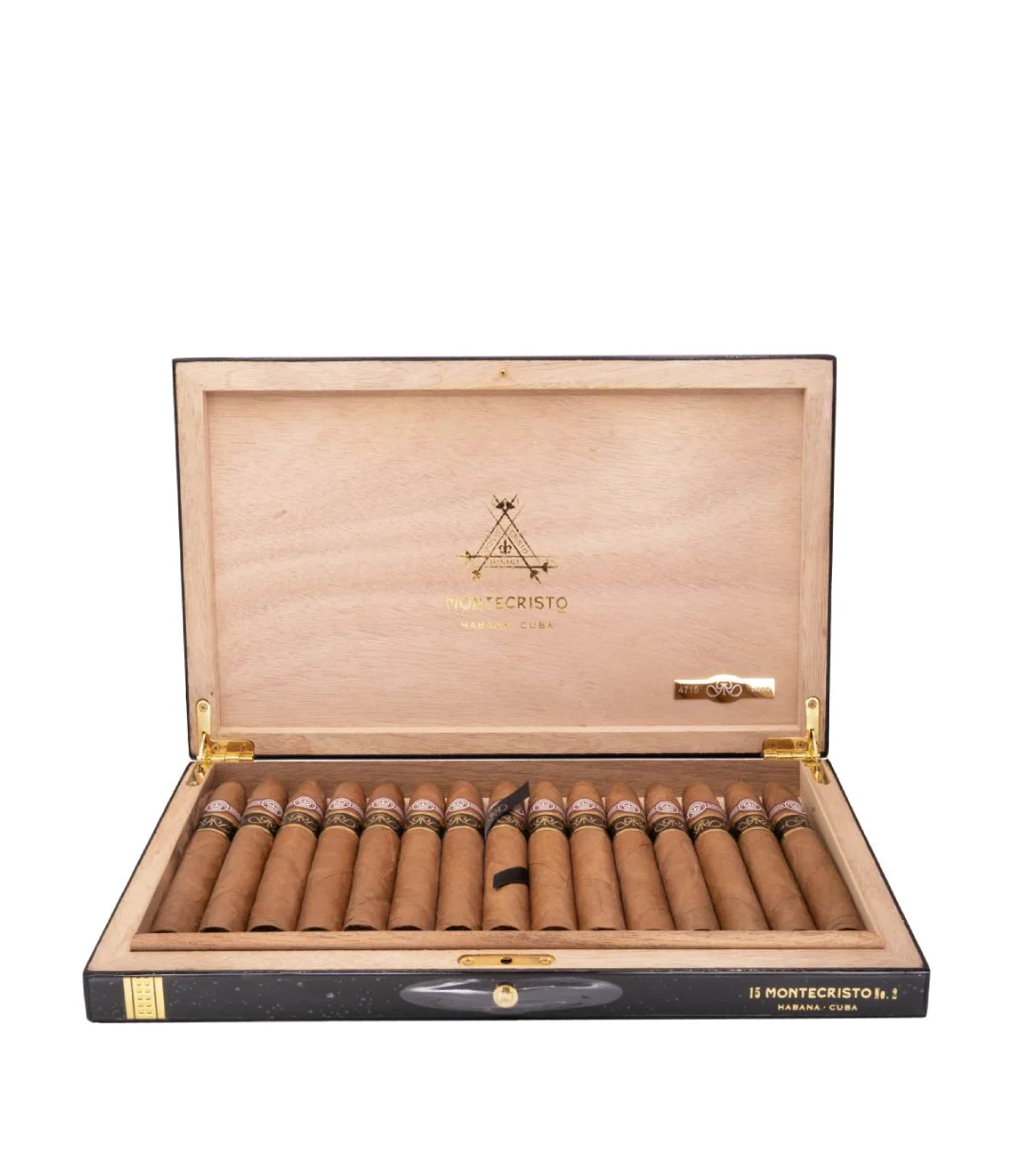 Montecristo No.2 Gran Reserva Cosecha 2005 Cigar Box of 15 close-up from AuCigars, premium Cuban cigar