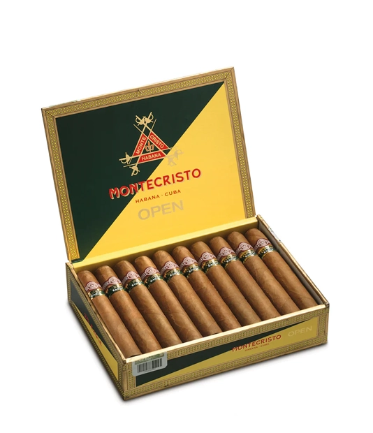 Montecristo Open Eagle Cigar Box of 20 close-up from AuCigars, premium Cuban cigar